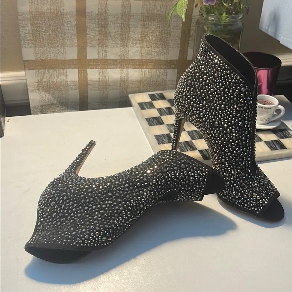 INC International Concepts Black Rhinestone Heels - Picture 10 of 16